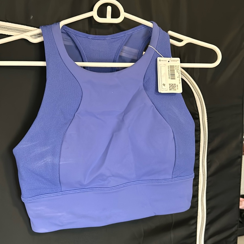 Lululemon Athletic Everlux High Neck Train Bra Wild Indigo NWT Women’s Size 8